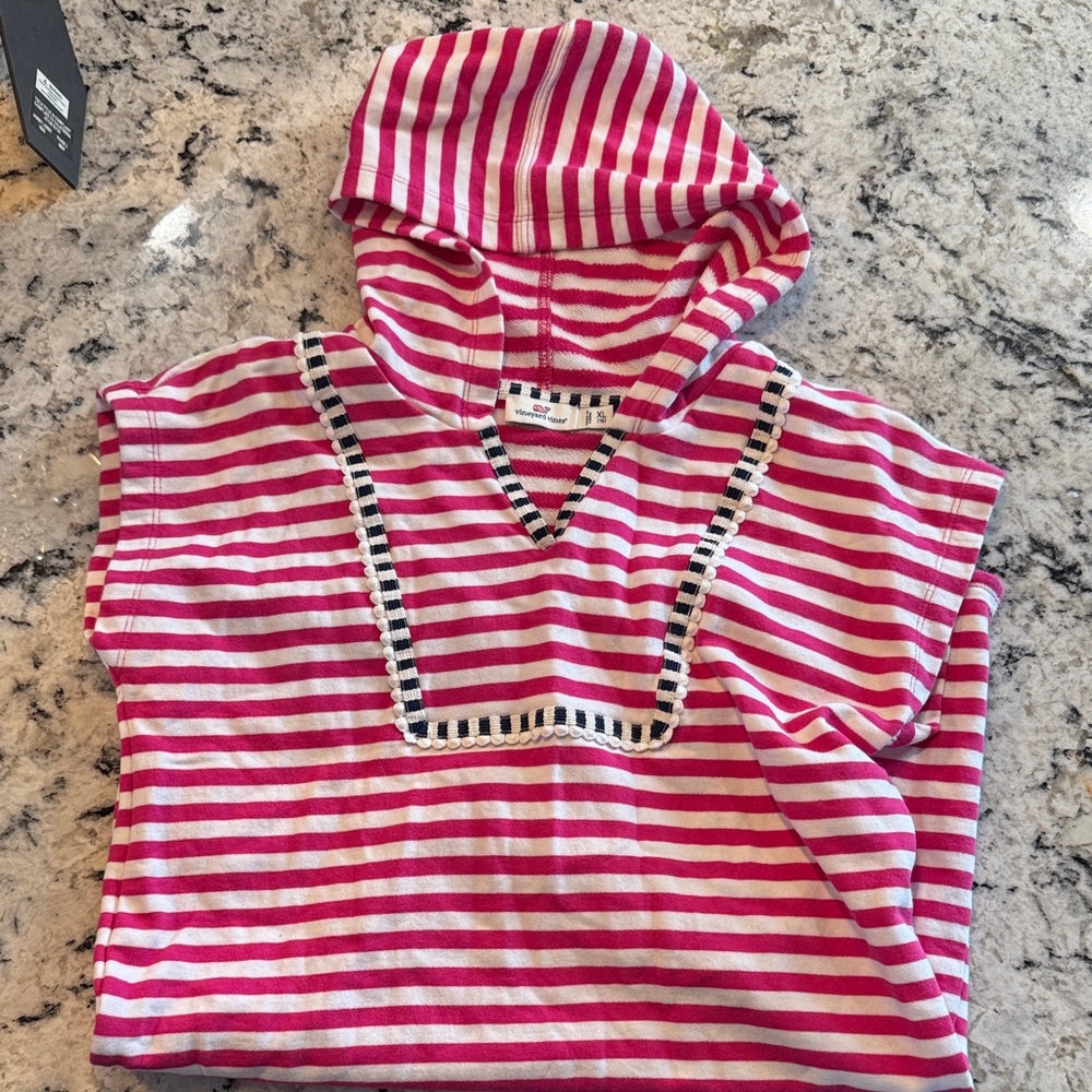Vineyard vines kids girls pool top - Pink and White